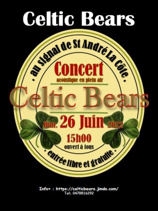 Celtic Bears concert gratuit en haut du Signal de St André 69440