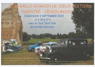 Voitures Anciennes du Teuf-Teuf au site gallo-romain de Vieux Poitiers