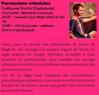 Stage Percussions orientales