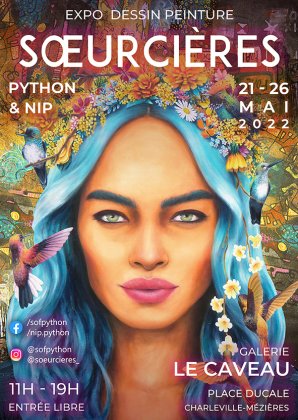 Expo Sœurcières (Nip + Python) - peinture et dessin
