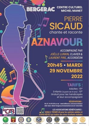 Pierre Sicaud chante et raconte Aznavour
