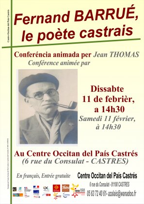 Conférence Fernand Barrué, le poète castrais