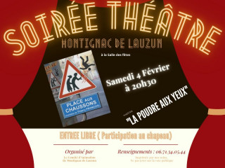 Soirée théâtre "Place aux chaussons" par la Cie Poudre aux Yeux