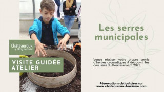Les serres municipales : atelier semis plantes condimentaires et coulisses du fl