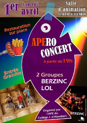 Apéro Concert du 1er avril à Sévérac-le-Château