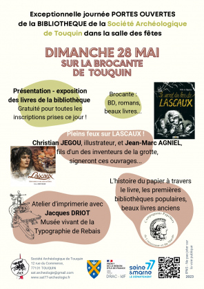 Brocante et animations à Touquin : livres et archéologie