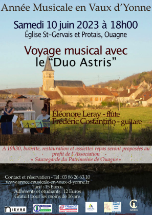 Voyage musical avec le Duo Astris