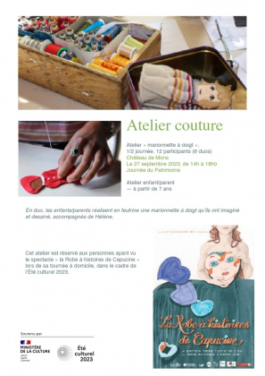 Atelier couture "marionnette à doigt"
