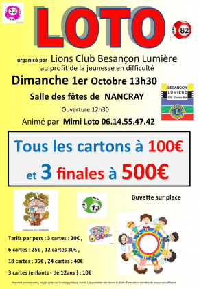 Super Loto Lions Club Besancon Lumière