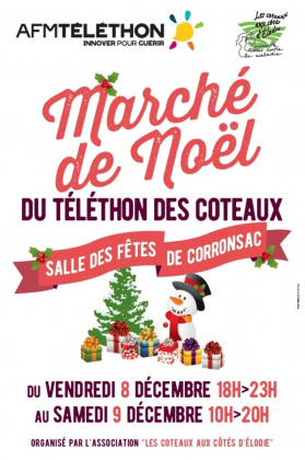 Marché de Noël du Téléthon des Coteaux, les 8 et 9 décembre à Corronsac