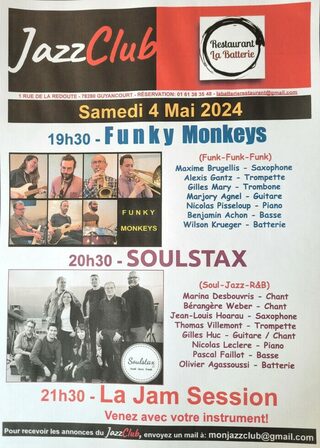 JazzClub du Restaurant La Batterie à Guyancourt - Samedi 4 mai 2024 - Début du c
