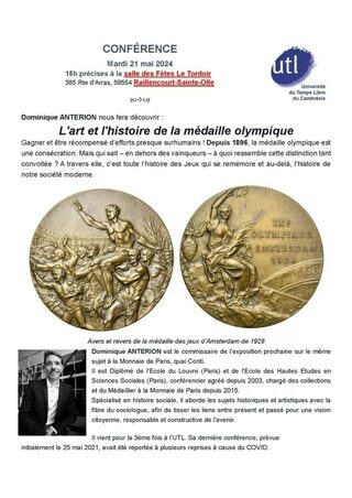 🏅 Conférence "L'art et l'histoire de la médaille olympique"