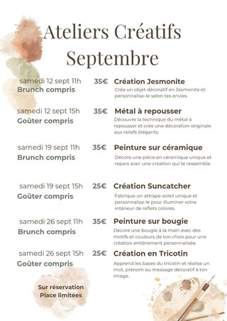 Atelier création d'un suncatcher et goûter - Maison Tarte