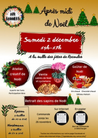 Vente de sapins de Noël par l'APE Labules à Recoules-Prévinquières