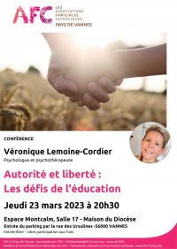 Conférence "Autorité et liberté : les défis de l'éducation" avec Véronique Lemoi