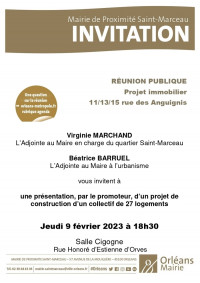 Réunion publique - Projet immobilier - 11/13/15 rue des Anguignis
