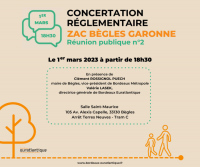 Concertation réglementaire ZAC Bègles Garonne : seconde réunion publique