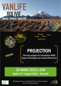 Projection des voyages de l'Association VREB - Bolivie