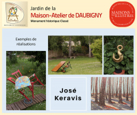Découverte du jardin et du travail de José Keravis, un artiste invité.