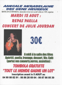 Repas paella - concert de Julie JOURDAN