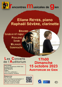 Concert Eliane Reyes au piano et Raphael Sévère à la clarinette