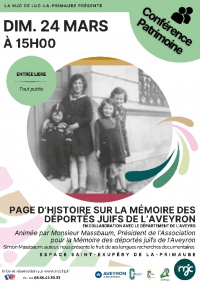 CONFÉRENCE MON PATRIMOINE : Page d'Histoire sur la mémoire des déportés juifs de