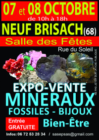 Vente expo  minéraux fossiles et bijoux et bien être