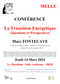 Conférence - "La transition energétique : questions et perpectives"