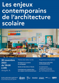 Journée d'études : Les enjeux contemporains de l'architecture scolaire