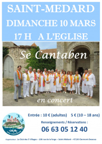 Concert de la chorale Se Cantaben à l'église de Saint-Médard