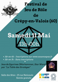 3e Festival du Jeu de Rôle (Crepy-en-Valois / 11 mai 2024 / 60-Oise)