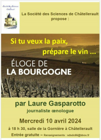 Si tu veux la paix, prépare le vin : éloge de la Bourgogne, conférence de Laure 