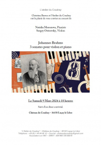 Concert « Johannes Brahms - 3 Sonates pour Violon et Piano »