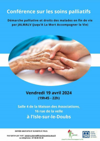 Conférence sur les soins palliatifs à l'Isle-sur-le-Doubs (25)