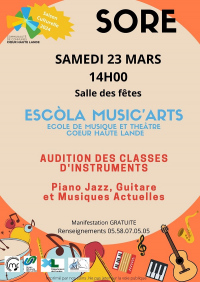 AUDITIONS DES ELEVES DE L'ESCOLA MUSIC'ARTS //SORE