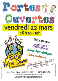 Portes ouvertes de l'école Notre Dame à Questembert samedi 22 mars 2024