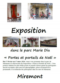 Exposition "portes et portails de Noël" dans le parc Marie Diu