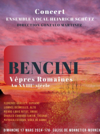 Ensemble Vocal Heinrich Schütz - BENCINI - Vêpres romaines au 18 ème siècle