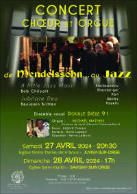Concert choeur et orgue "De Mendelssohn au Jazz"