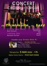 Concert choeur et orgue "De Mendelssohn au Jazz"