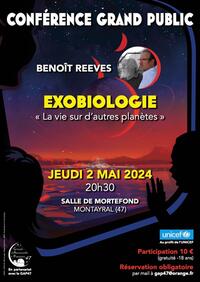 Conférence scientifique de Benoit Reeves « La vie sur d’autres planètes »
