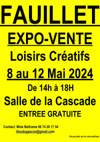Exposition-Vente Loisirs Créatifs FAUILLET