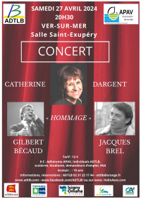 Concert Les 2 B : hommage à BREL et BECAUD par Catherine DARGENT