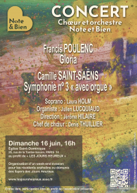 Concert Choeur et Orchestre - Poulenc - Saint Saëns