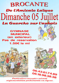 Brocante de l'Amicale Laique La Guerche à La Guerche-sur-l'Aubois