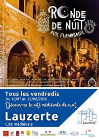 Visite guidée ronde de nuit aux flambeaux à Lauzerte