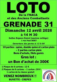 LOTO DE LA FNACA ET ANCIENS COMBATTANTS à Grenade