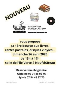 Bourse aux livres ,cartes postales,disque vinyes à Neufchâteau