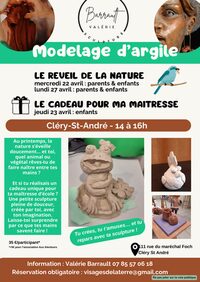Atelier de modelage d'argile pour enfants - vacances de Pâques : le cadeau pour  à Cléry-Saint-André