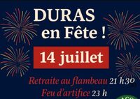 Retraite aux flambeaux et feu d'artifice à Duras à Duras